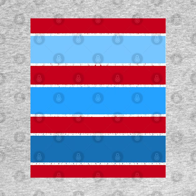 Blue and Red Nautical Wide Stripes by OneThreeSix